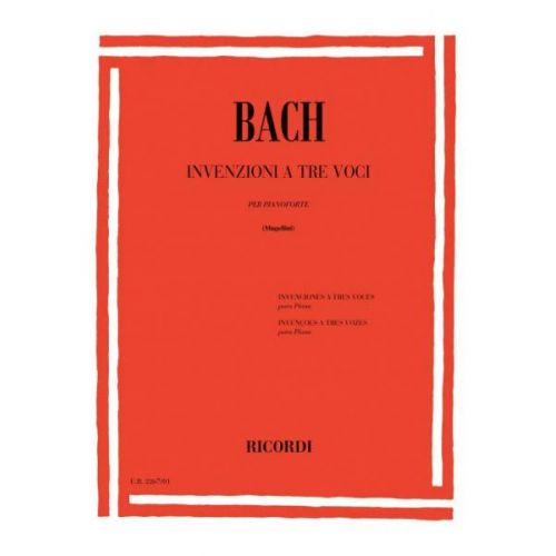 RICORDI BACH J.S. - INVENZIONI A 3 VOCI ANNOTATA - PIANO