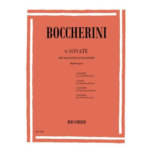 BOCCHERINI L. - 6 SONATES - VIOLONCELLE ET PIANO