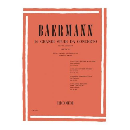 BAERMANN K. - 16 GRANDI STUDI DA CONCERTO - CLARINETTE