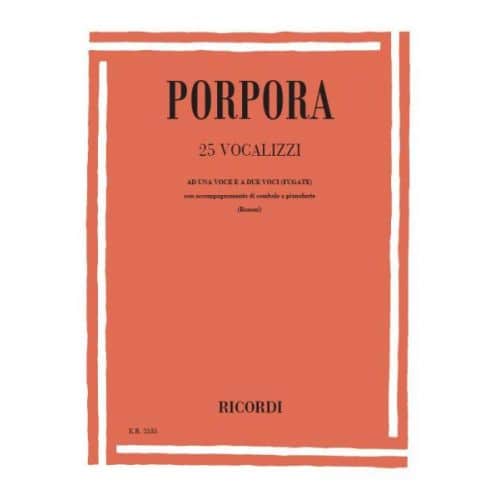 PORPORA N. - 25 VOCALIZZI AD UNA VOCE E A 2 VOCI - CHANT