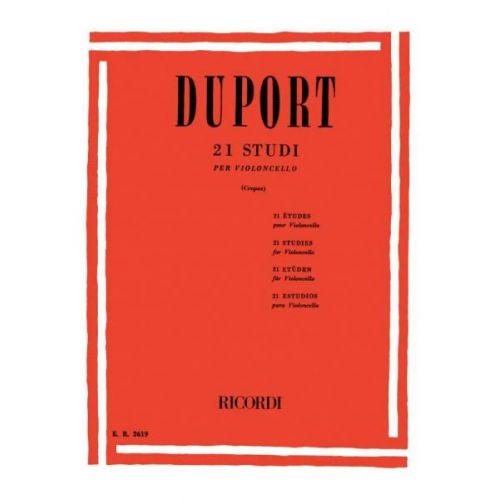 RICORDI DUPORT J.L. - 21 STUDI - VIOLONCELLE