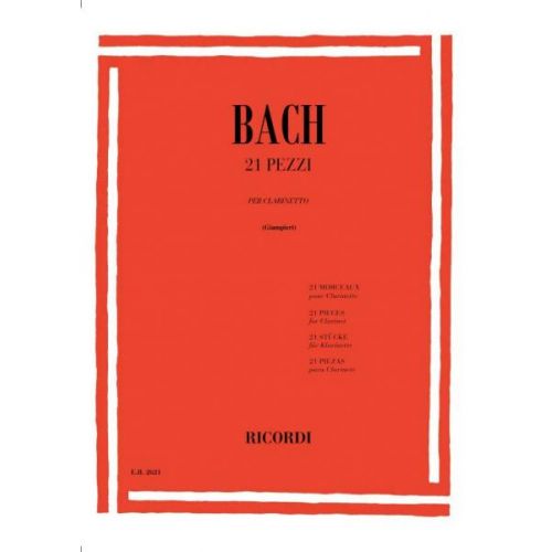 RICORDI BACH J.S. - 21 PEZZI - CLARINETTE