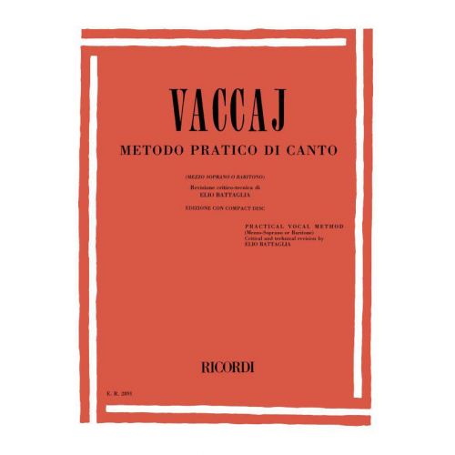 RICORDI VACCAJ METODO PRATICO DI CANTO (MS OU B) AVEC CD