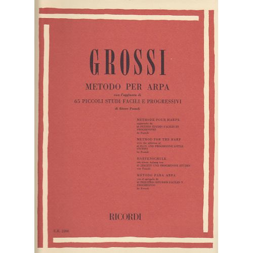 RICORDI MUSIKPÄDAGOGI - GROSSI M. - METHODE POUR HARPE