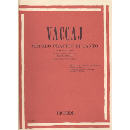  Vaccaj Metodo Pratico Di Canto (s Ou T) Avec Cd