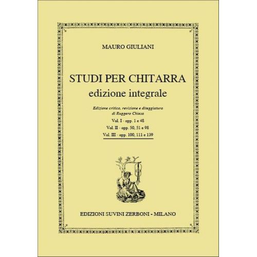 ZERBONI GIULIANI M. - STUDI PER CHITARRA OP.100, 111 ET 139