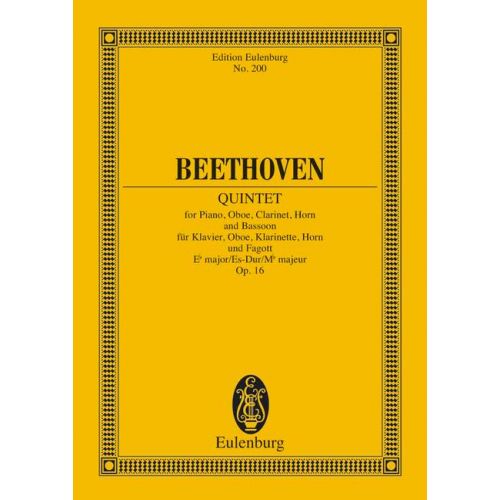 BEETHOVEN LUDWIG VAN - QUINTET EB MAJOR OP. 16 - PIANO, OBOE, CLARINET, HORN AND BASSOON