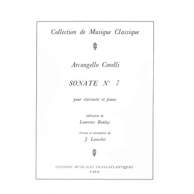 CORELLI ARCANGELLO - SONATE N°7 - CLARINETTE & PIANO