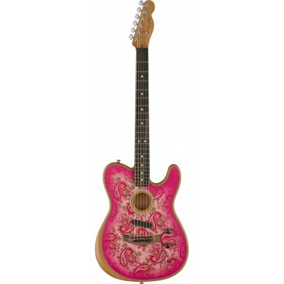 FSR AMERICAN ACOUSTASONIC TELECASTER LEFT HAND, PINK PAISLEY