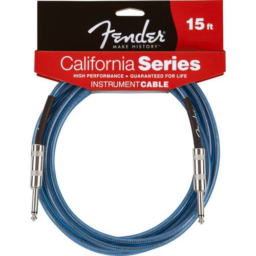 FENDER CALIFORNIA SERIES INSTRUMENT CABLE 20' LAKE PLACID BLUE