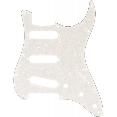 FENDER Pickguard Strat SSS White Pearl