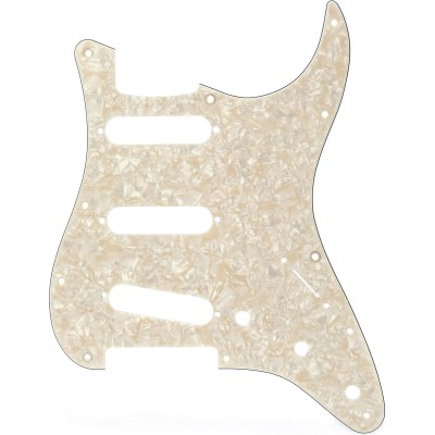 PICKGUARD STRAT SSS AGED WHITE PEARL