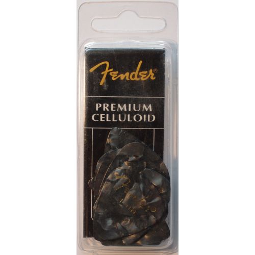 FENDER 351 SHAPE PREMIUM PICKS 12 PACK BLACK MOTO THIN