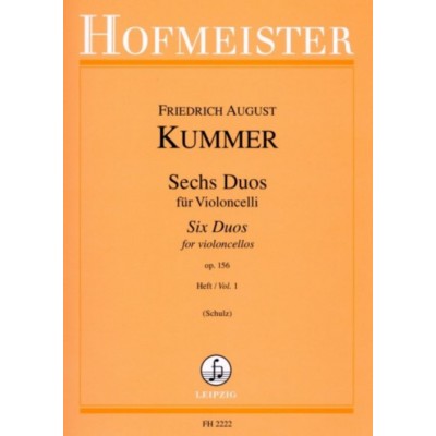 HOFMEISTER KUMMER F.A. - 6 DUOS POUR VIOLONCELLES OP.156 VOL.1