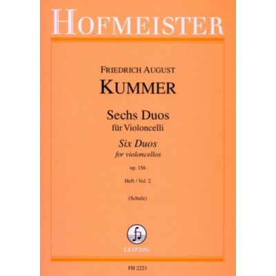 HOFMEISTER KUMMER F.A. - 6 DUOS POUR VIOLONCELLES OP.156 VOL.2