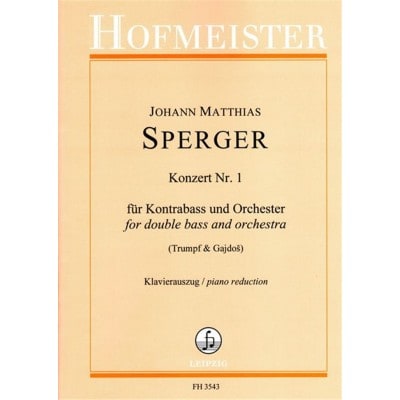 HOFMEISTER SPERGER JOHANNES - CONCERTO N°1 - CONTREBASSE & PIANO