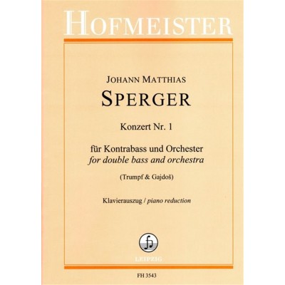 HOFMEISTER Sperger Johannes - Concerto N°1 - Contrebasse & Piano