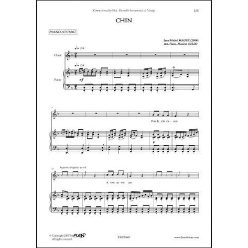 FLEX EDITIONS MAURY J.-M. - CHIN - CHILDREN'S CHOIR AND PIANO