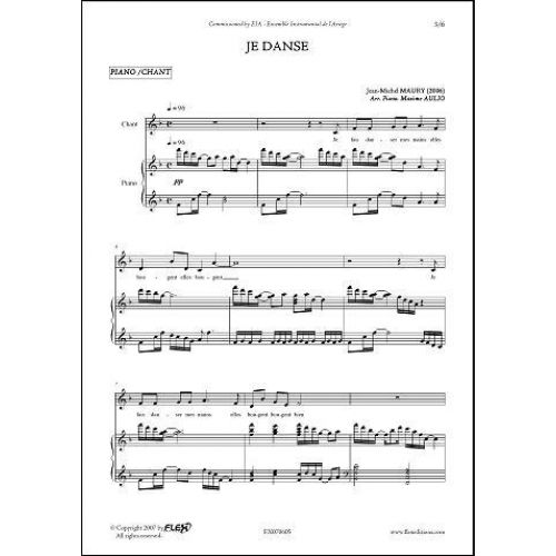 FLEX EDITIONS MAURY J.-M. - JE DANSE - CHILDREN'S CHOIR AND PIANO