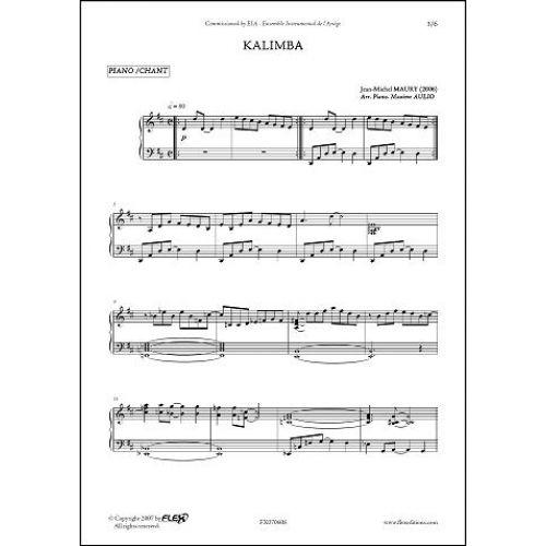 FLEX EDITIONS MAURY J.-M. - KALIMBA - CHILDREN'S CHOIR AND PIANO