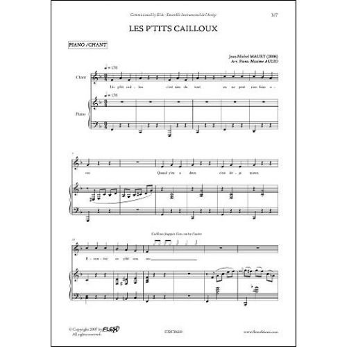 FLEX EDITIONS MAURY J.-M. - LES P'TITS CAILLOUX - CHILDREN'S CHOIR AND PIANO