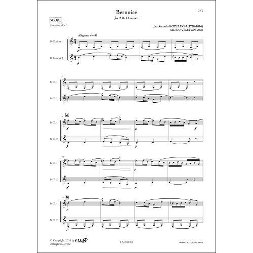 FLEX EDITIONS KOZELUCH J.A. - BERNOISE - DUO DE CLARINETTES