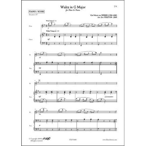 FLEX EDITIONS WEBER C.M. VON - VALSE EN SOL MAJEUR - FLUTE & PIANO