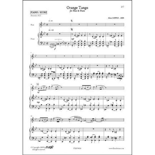FLEX EDITIONS LOPEZ A. - ORANGE TANGO - FLUTE & PIANO