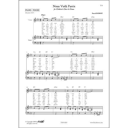 FLEX EDITIONS DUBOST P. - NOUS VOILA PARTIS - CHILDREN'S CHOIR AND PIANO OR GUITAR