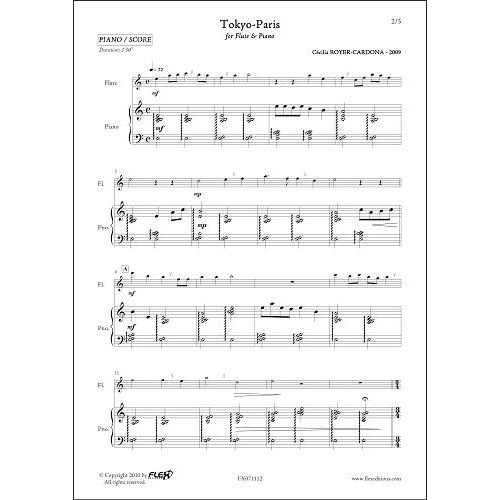FLEX EDITIONS ROYER-CARDONA C. - TOKYO-PARIS - FLUTE ET PIANO