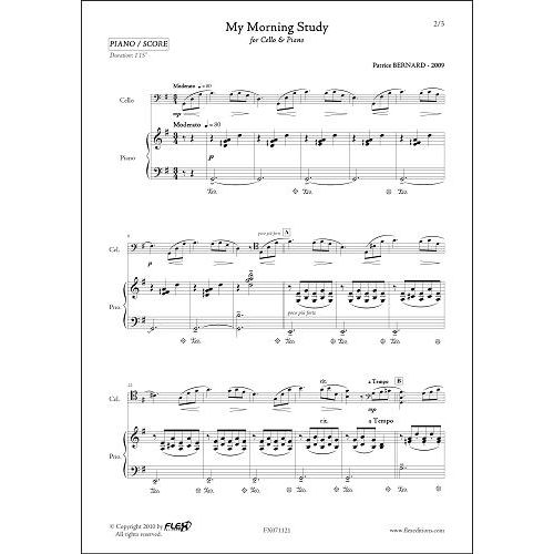 FLEX EDITIONS BERNARD P. - MY MORNING STUDY - CELLO & PIANO