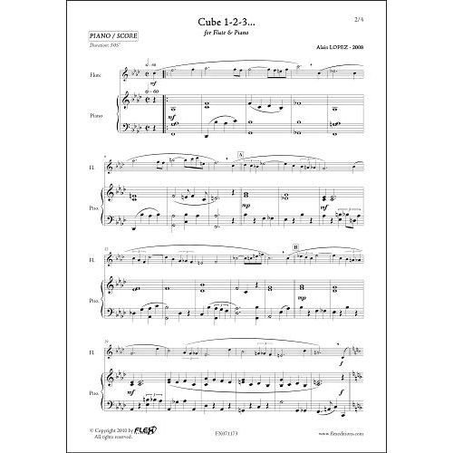 FLEX EDITIONS LOPEZ A. - CUBE 1-2-3... - FLUTE & PIANO