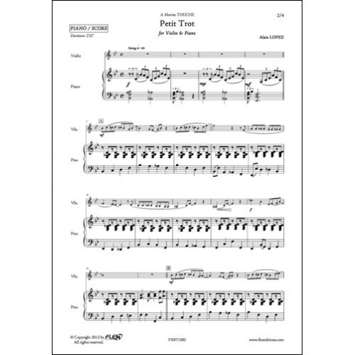 FLEX EDITIONS LOPEZ A. - PETIT TROT - VIOLIN AND PIANO