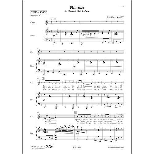 FLEX EDITIONS MAURY J.-M. - FLAMENCO - CHILDREN'S CHOIR AND PIANO