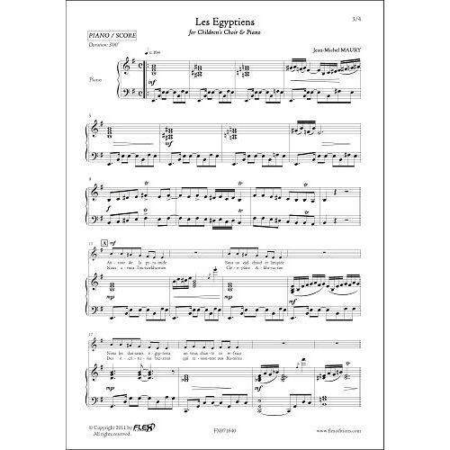 FLEX EDITIONS MAURY J.-M. - LES EGYPTIENS - CHILDREN'S CHOIR AND PIANO