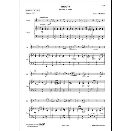 FLEX EDITIONS NAULAIS J. - AURORE - OBOE AND PIANO