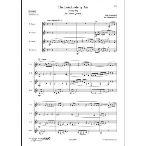 TRADITIONAL - THE LONDONDERRY AIR - CLARINET QUARTET