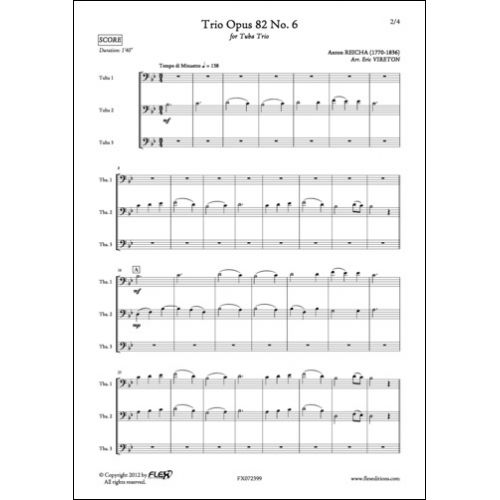 FLEX EDITIONS REICHA A. - TRIO OPUS 82 NO. 6 - TUBA TRIO