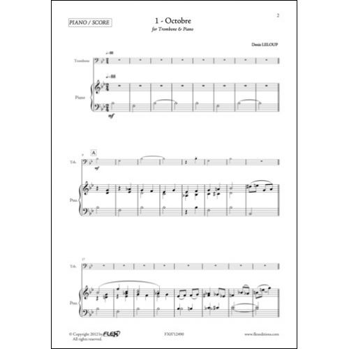 LELOUP D. - MY FIRST PIECES FOR TROMBONE AND PIANO - TROMBONE AND PIANO