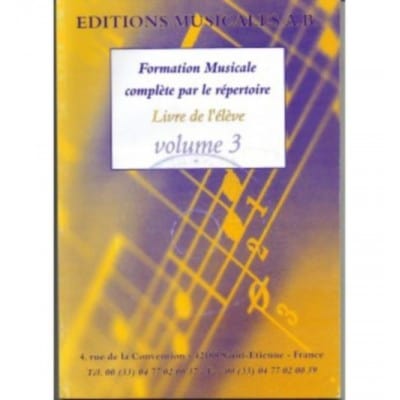  Formation Musicale Complete Par Le Repertoire Vol.3 