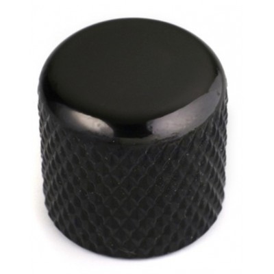 DOME KNOB BLACK 6.35MM (FOR SOLID SHAFTS) (2)