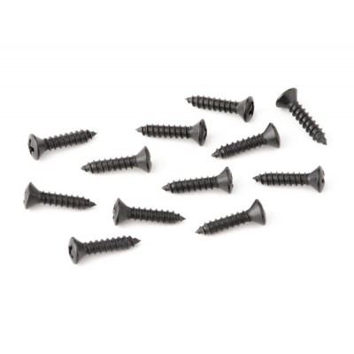 BATTERY COVER MOUNTING SCREWS, DELUXE  BASSES, 4 X 1/2″, BLACK (12)