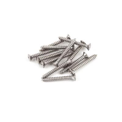 BASS/TELECASTER BRIDGE/STRAP BUTTON MOUNTING SCREWS, PHILLIPS-HEAD, CHROME, (12)