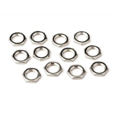 Fender Amplifier Jack Nuts, Hex 7/16 - 20 X 1/8, Nickel (par 12)