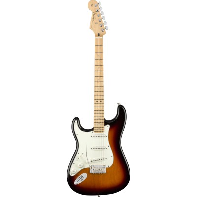 MEXICAN PLAYER STRATOCASTER LHED MN, 3-COLOR SUNBURST