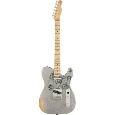 Fender Brad Paisley Road Worn Telecaster Maple Fingerboard Silver Sparkle