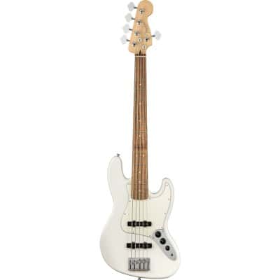 PLAYER JAZZ BASS V PF, POLAR WHITE