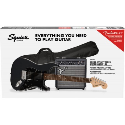 SQUIER STRATOCASTER HSS AFFINITY PACK LRL CHARCOAL FROST METALLIC