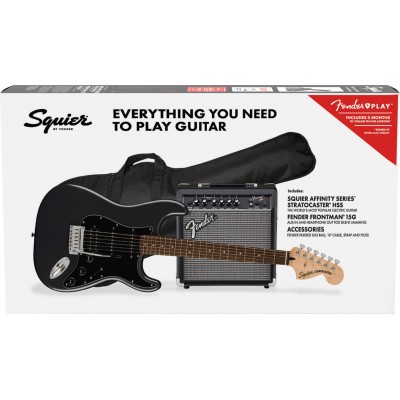 SQUIER Stratocaster Hss Affinity Pack Lrl Charcoal Frost Metallic