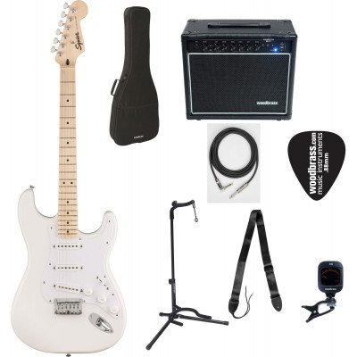 SQUIER Pack Complet Sonic Stratocaster HT MN White Pickguard Arctic White